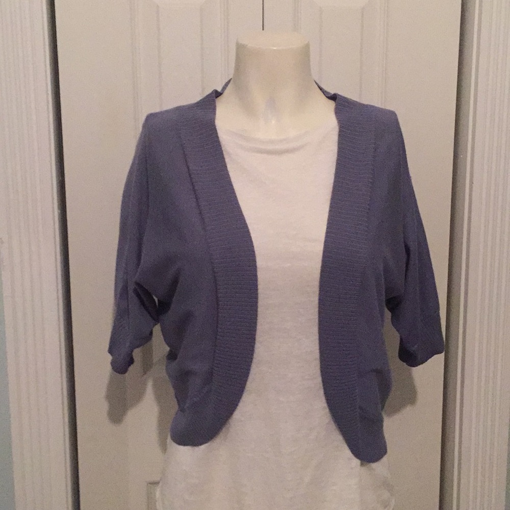 Ann Taylor Short open cardigan in light blue